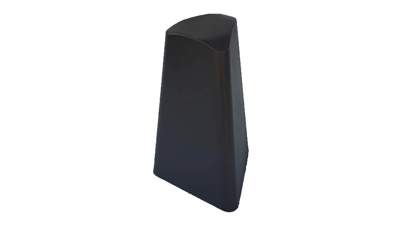 Bolardo Piramidal de chapa de acero pintado de negro, con forma de pirámide triangular truncada