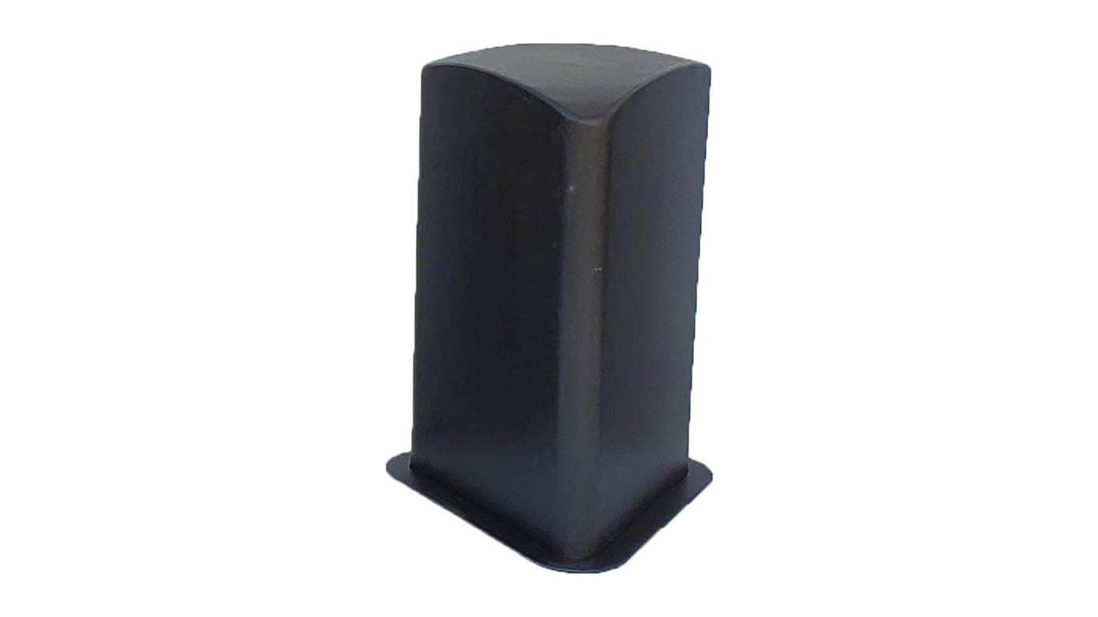 Bolardo Triangular Corto de chapa de acero negro con anillo tapa junta en la base